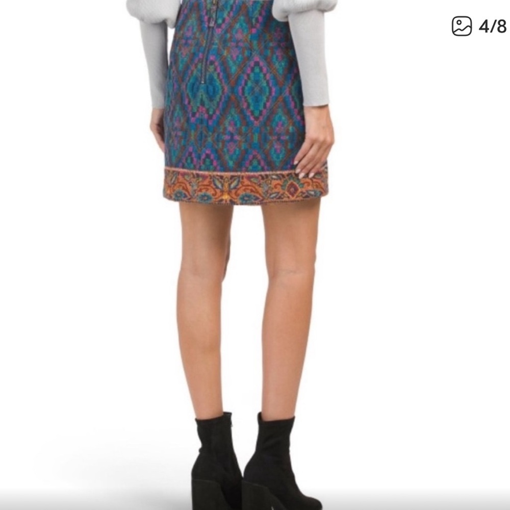 FARM Rio Blue and Orange Tapestry Mini Skirt